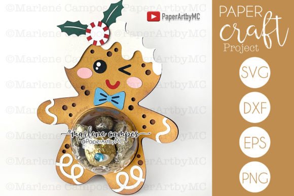 Bitten Gingerbread Man 3D SVG for Christmas