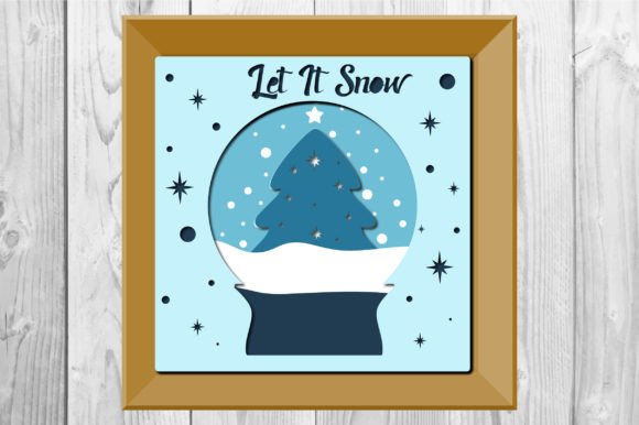 Christmas Globe Shadow Box SVG: 3D SVG for Shadow Boxes