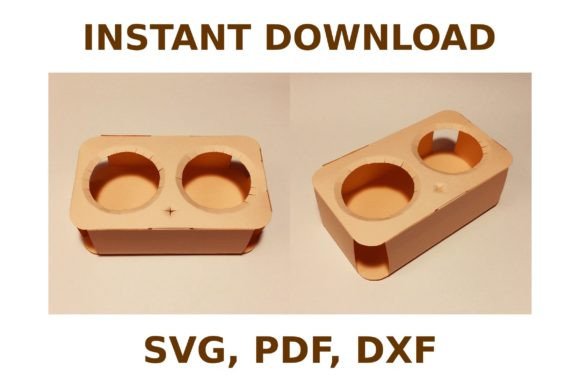 Cup Holder Template: 3D SVG Shapes for Design