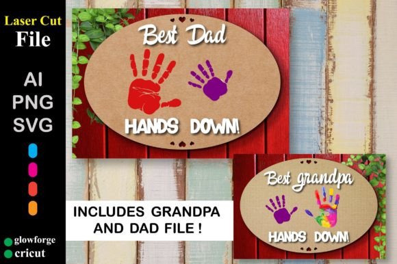 Father's Day 3D SVG Handprint Shapes