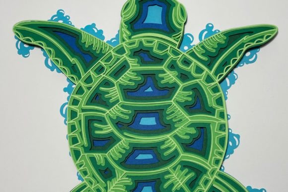 Layered Turtle 3D SVG for Animals