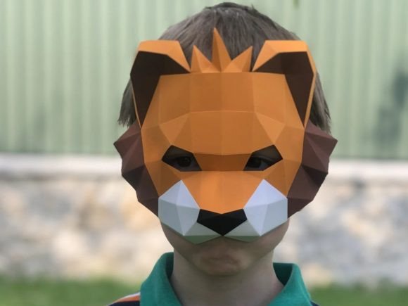 Lion 3D SVG: Crafting Animals for Kids