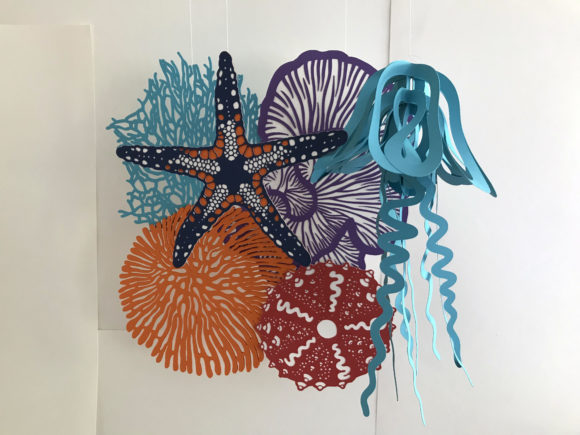 Ocean Life Hanging Decoration: 3D SVG Home Décor