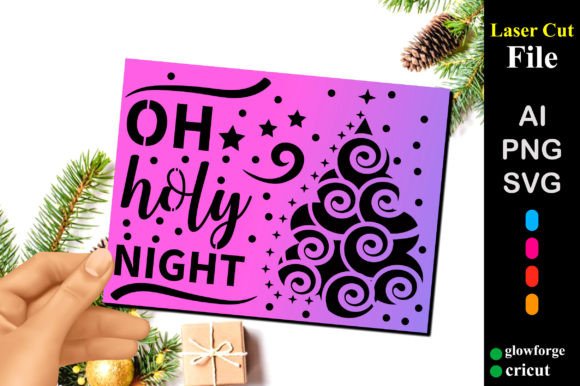 Oh Holy Night 3D SVG for Christmas Sales