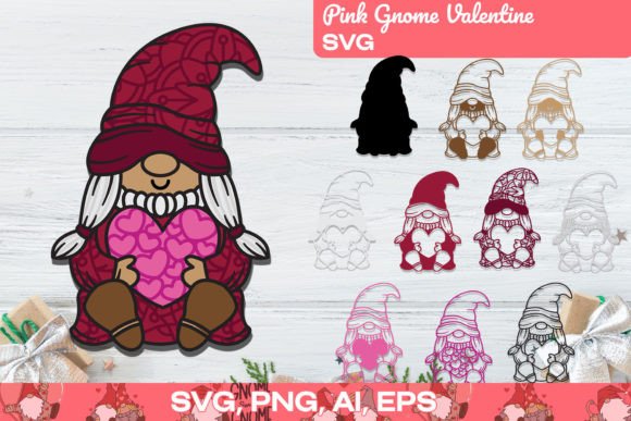 Pink Gnome Valentine SVG: 3D SVG Shapes Review