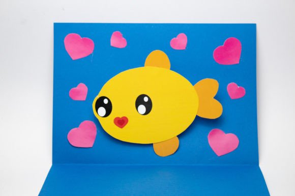 Pop-up Card - Cute Fish: 3D SVG Greeting Cards