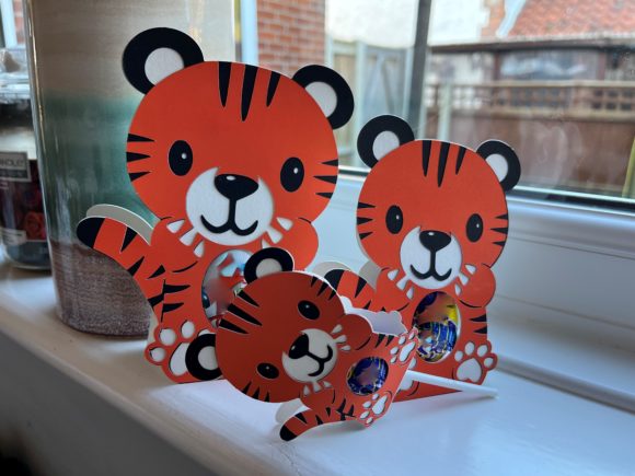 Tiger Egg and Lolly Holder: 3D SVG for Entertainment
