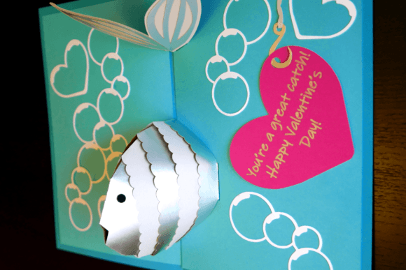 Valentine’s Fish Popup Card: 3D SVG for Holidays